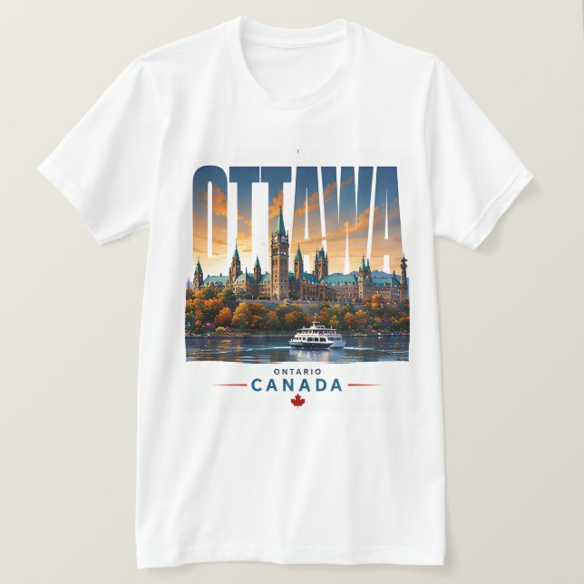 T-shirt 🏛 Ottawa Style de capitale moderne 🏛 (Design devant)