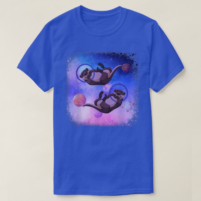 T-shirt Otter, Astronaut Otter Planet Oute (Design devant)