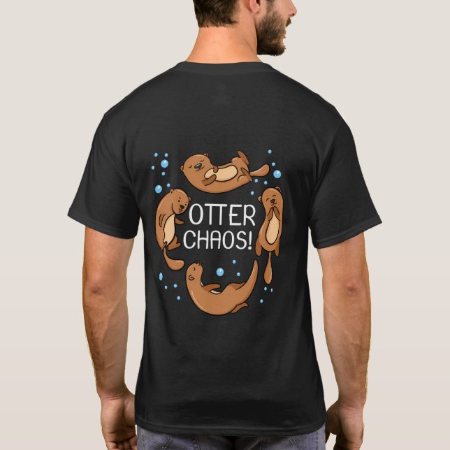 T-shirt Otter Chaos Cadeau Pour Enfants Mignonne Pyjama Do (Dos)