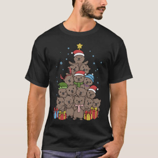 T-shirt Otter Christmas Tree Drôle cadeau de Noël Classiqu