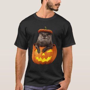 T-shirt Otter Citrouille Halloween Funny Otter Halloween C