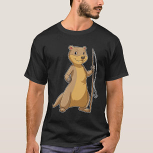 T-shirt Otter comme Fisher avec canne à pêche