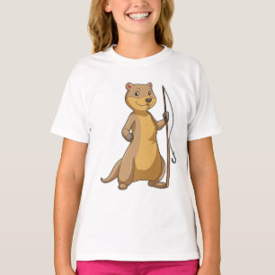 T-shirt Otter comme Fisher avec canne à pêche