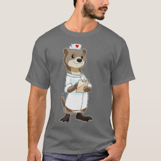 T-shirt Otter comme infirmière avec coeur