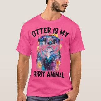 T-shirt Otter Est Mon Esprit Animal Drôle Graphique Peintu