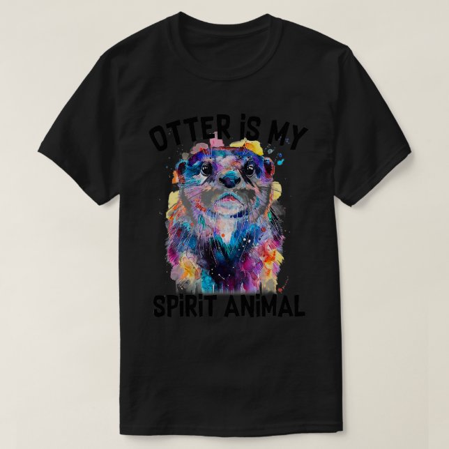 T-shirt Otter Est Mon Esprit Animal Drôle Peinture Otter L (Design devant)