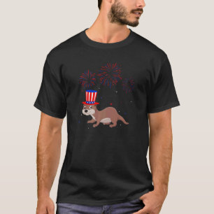 T-shirt Otter Graphic Rouge Bleu Bleu Décor 4e O