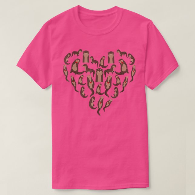 T-shirt Otter Heart I Cute Otters Coeurs Amoureux des anim (Design devant)