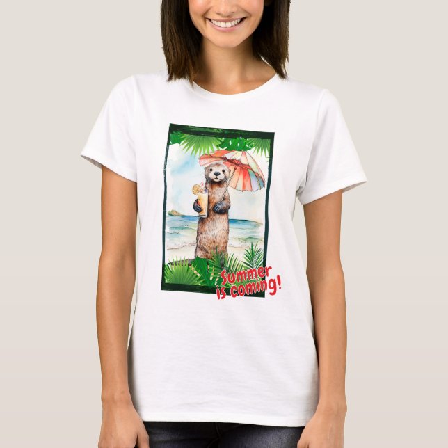 T-shirt Otter "L'été arrive !" (Devant)