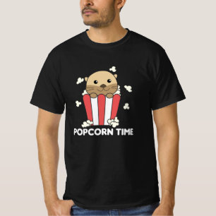 T-shirt Otter Popcorn Time Whats Poppin Funny Pun