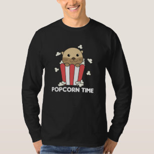 T-shirt Otter Popcorn Time Whats Poppin Funny Pun
