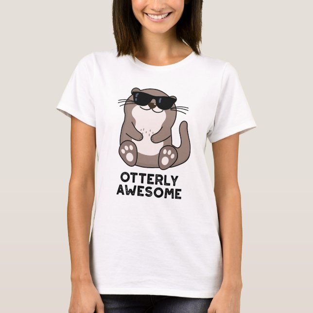 T-shirt Otter Pun animal d'Otter d'un drôle d'aspect (Devant)