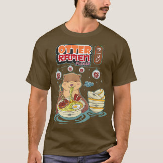 T-shirt Otter ramen s'il vous plaît drôle pun udon japonai