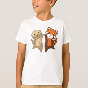 T-shirt Otter Red Panda Sweet Animaux Pour Enfants