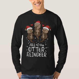 T-shirt Otter Reindeer Deer Noël Noël Noël Cadeau Cadeau p