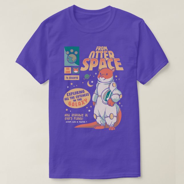 T-shirt Otter Space Astronaut Autre Gravity Galaxy Comics (Design devant)