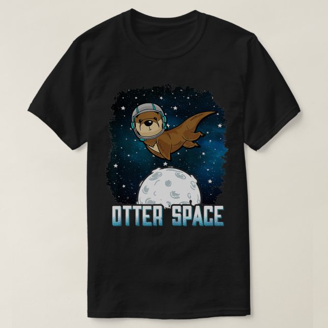 T-shirt Otter Space, Drôle animal de l'espace extra-atmosp (Design devant)