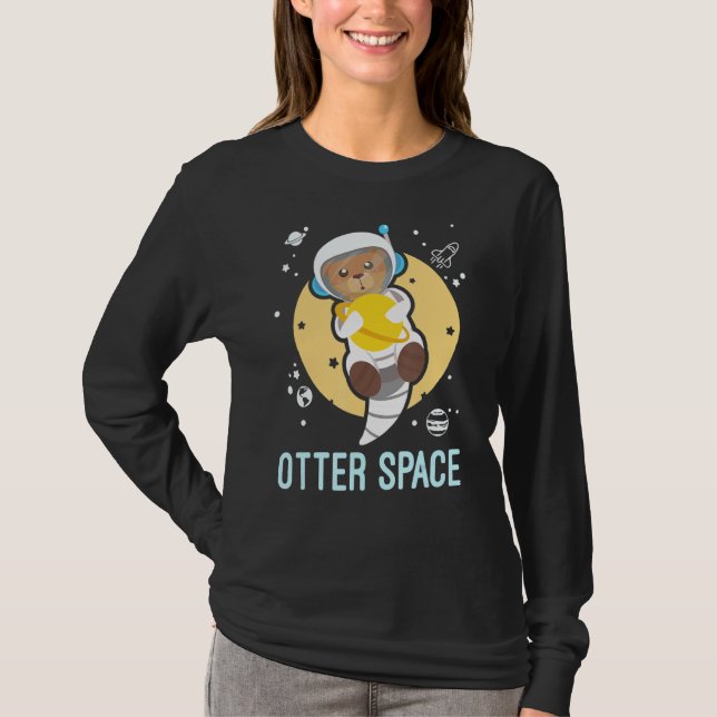 T-shirt Otter Space Funny Gag Galaxy Space Otter (Devant)