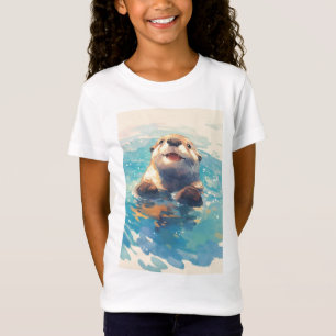 T-Shirt Otter Splashant À Travers Le Soleil