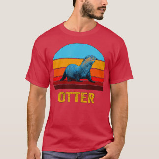 T-shirt Otter Sunset Style Vintage Rétro