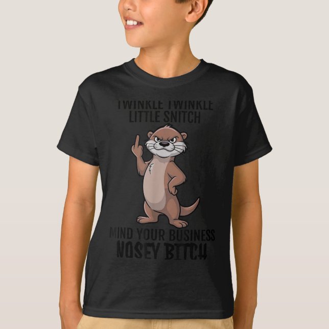T-shirt Otter Twinkle Little Snitch Mind Your Business Nos (Devant)