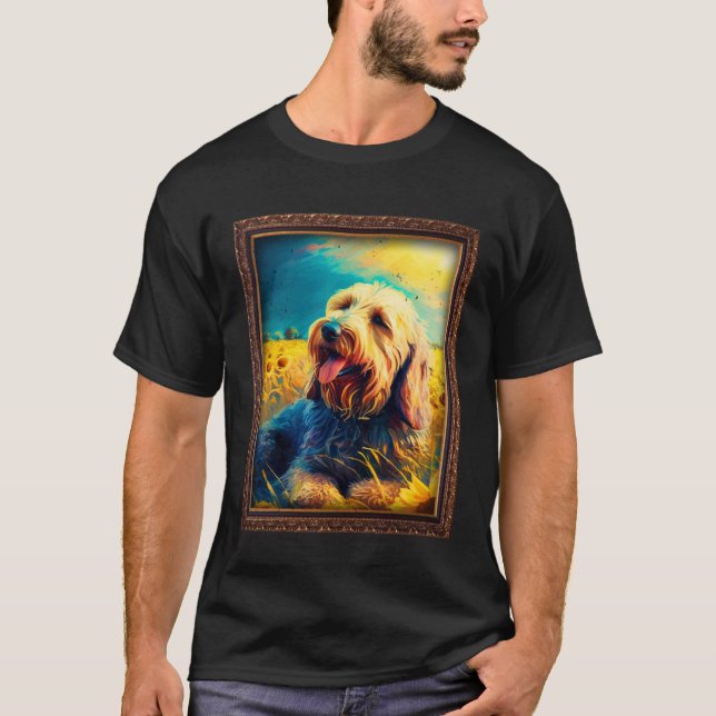 T-shirt Otterhound Peinture Fleur de tournesol Maman Femme (Devant)