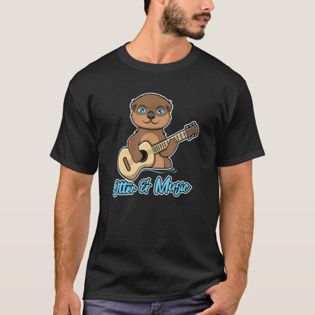 T-shirt Otters and Music Ukulele Ironic Otter Quote (Devant)