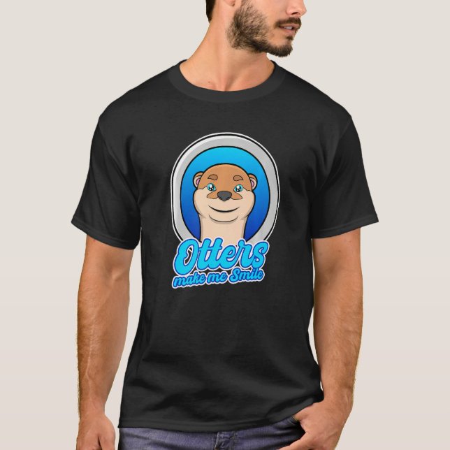 T-shirt Otters Smile Cute Nature Sea Otters Wilderness   (Devant)