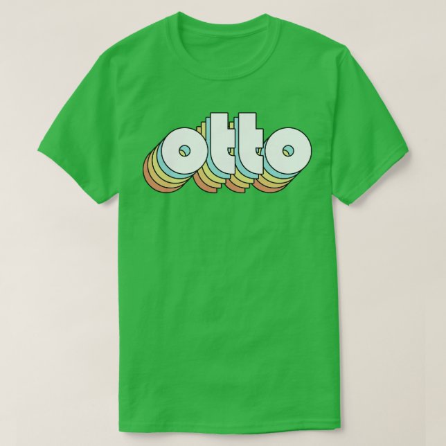 T-shirt Otto Retro Typographie arc-en-ciel style défraîchi (Design devant)