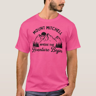 T-shirt Où commence l'aventure Mont Mitchell Randonnée