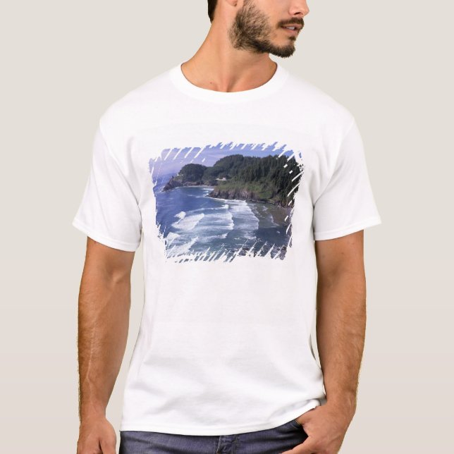 T-shirt OU, côte de l'Oregon, phare de Heceta Head, sur (Devant)