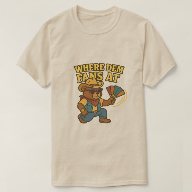 T-shirt "Où Dem Fans À" - Cowboy Teddy Bear (Design devant)