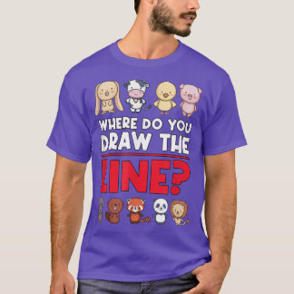T-shirt Où Dessinez-Vous La Ligne Végétarien Fu