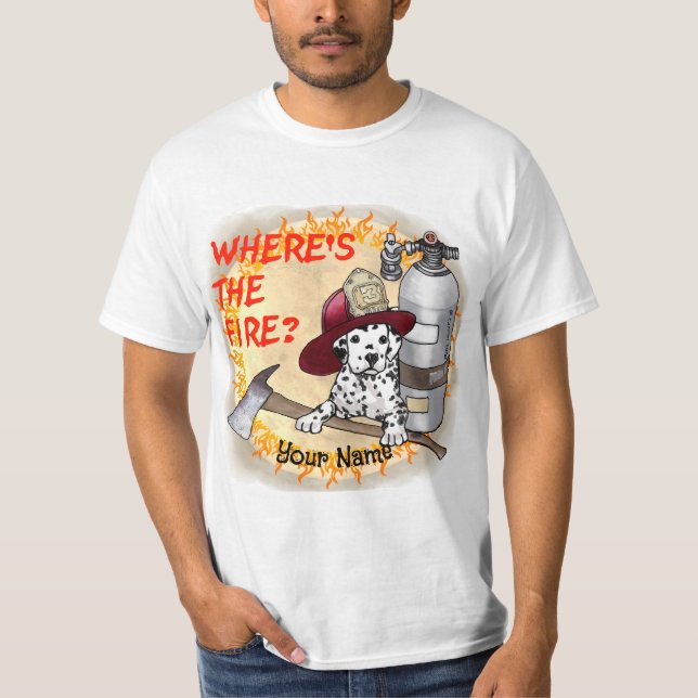 T-shirt Où est l'incendie Pompiers  (Devant)