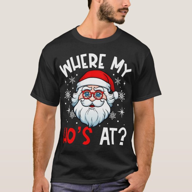T-shirt Où est mon héros à Funny Christmas Père Noël (Devant)
