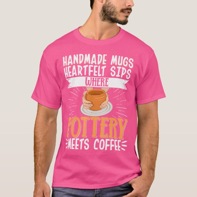 T-shirt Où la poterie rencontre le café Créateur de poteri (Devant)
