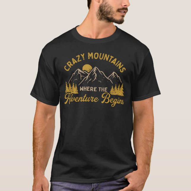 T-shirt Où l'aventure commence Randonnée Crazy Mountains (Devant)