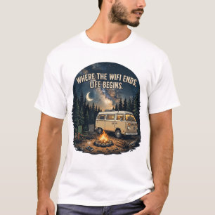 T-shirt Où le Wifi se termine la vie commence Camionnette 
