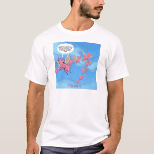 T-shirt Où les cochons volent Dessin animé drôle végane