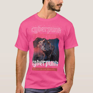 T-shirt Où les filles cyberpunk moto moto futuriste