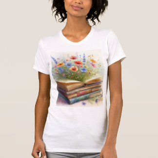 T-shirt Où les histoires fleurissent – Aquarelle Fleurs sa