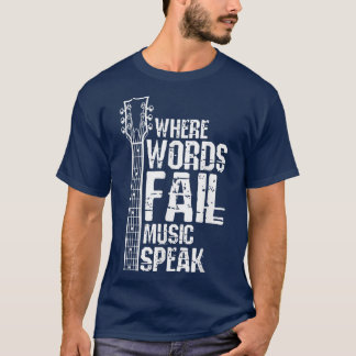 T-shirt Où les mots échec musique parle guitare guitariste