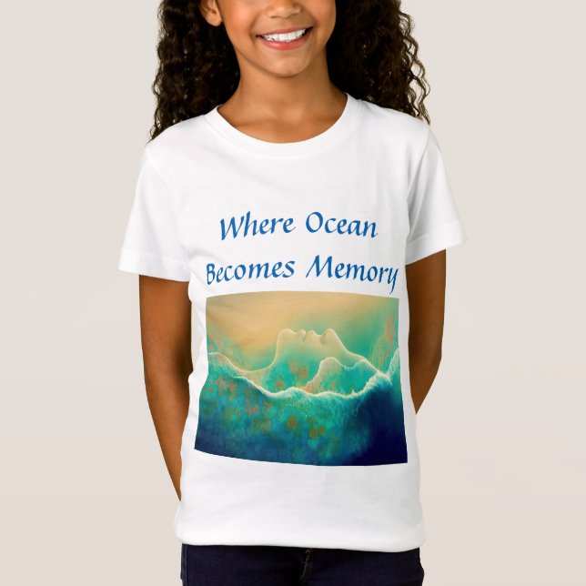 T-Shirt "Où l'océan devient mémoire" - Vert bleu (Devant)