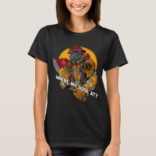 T-shirt Où ma maison à pompier Humour pompier mèmes