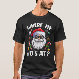 T-shirt Où Mes Hôtes À Noël Cool Père Noël Humour Adulte P