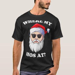 T-shirt Où Mes Hôtes À Noël Père Noël Humour Adulte Amusan