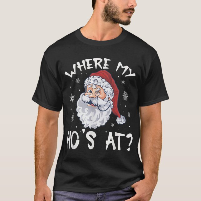 T-shirt Où Mes Hôtes À Noël Pyjamas Père Noël Adulte (Devant)