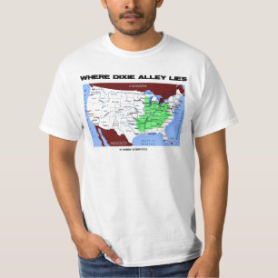 T-shirt Où se trouve Dixie Alley (Carte des États-Unis)
