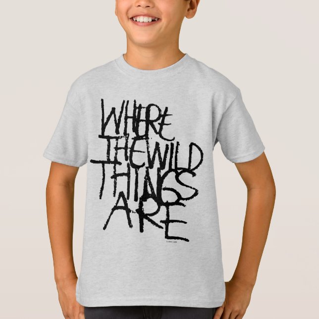 T-shirt Où sont les monstres ? | Manuscrit (Devant)