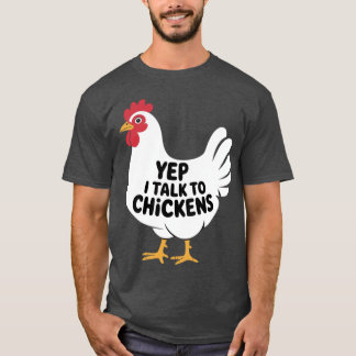 T-shirt Ouais je parle au Fermier de Poulets rétro